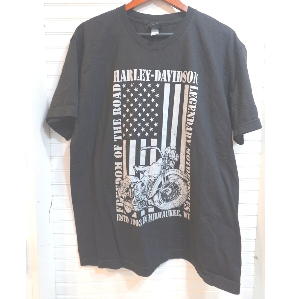 Harley Davidson 2025 Collab Tshirt Men's XL Milwaukee WI & Gruene TX Rare